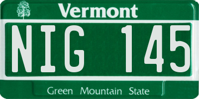 VT license plate NIG145