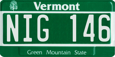 VT license plate NIG146