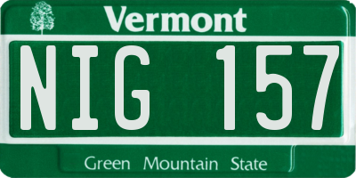 VT license plate NIG157
