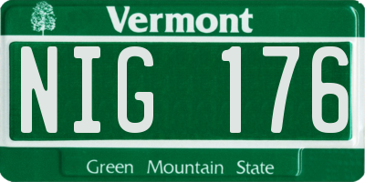 VT license plate NIG176