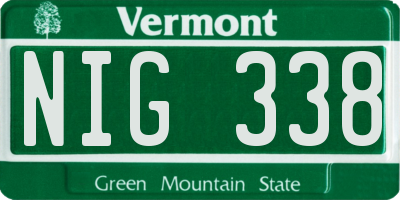 VT license plate NIG338