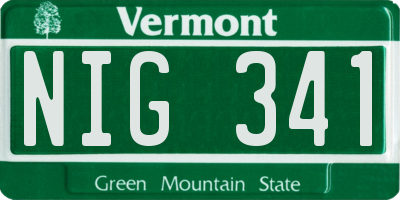 VT license plate NIG341