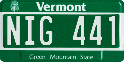 VT license plate NIG441