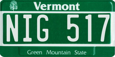 VT license plate NIG517