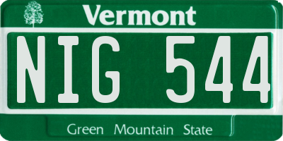 VT license plate NIG544