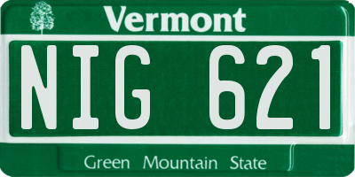 VT license plate NIG621