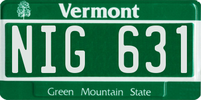 VT license plate NIG631