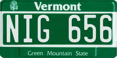 VT license plate NIG656