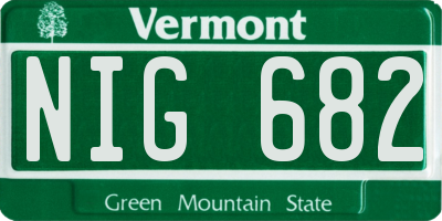 VT license plate NIG682
