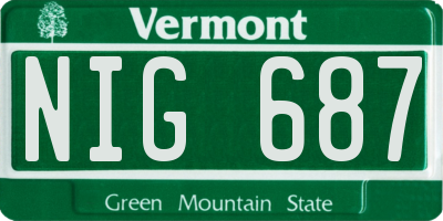 VT license plate NIG687