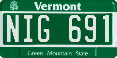 VT license plate NIG691
