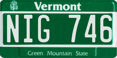 VT license plate NIG746