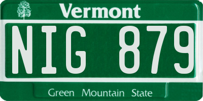 VT license plate NIG879
