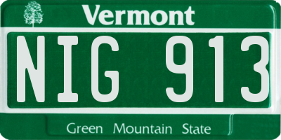 VT license plate NIG913