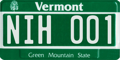 VT license plate NIH001