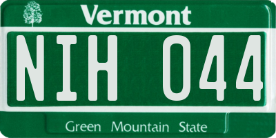 VT license plate NIH044