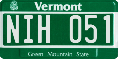VT license plate NIH051