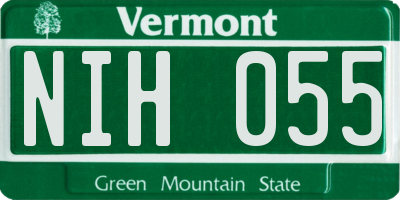 VT license plate NIH055