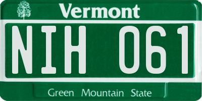 VT license plate NIH061