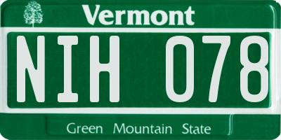 VT license plate NIH078