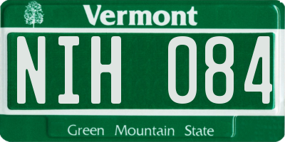 VT license plate NIH084