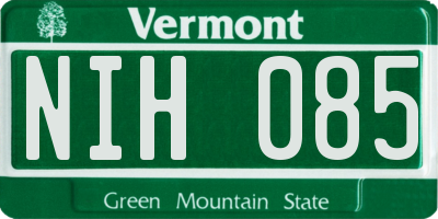 VT license plate NIH085