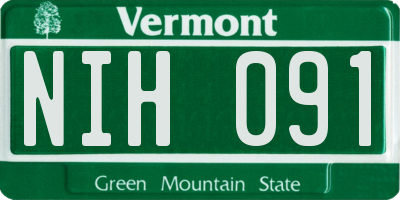 VT license plate NIH091