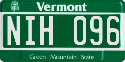 VT license plate NIH096
