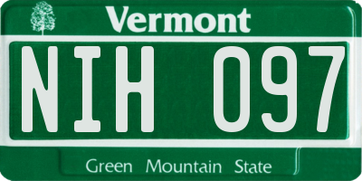 VT license plate NIH097