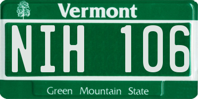 VT license plate NIH106