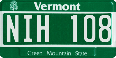 VT license plate NIH108