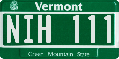 VT license plate NIH111