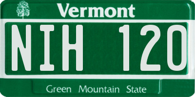 VT license plate NIH120