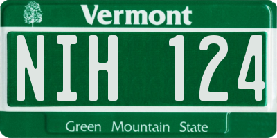 VT license plate NIH124
