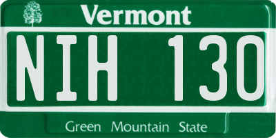 VT license plate NIH130