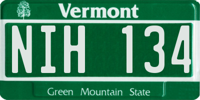 VT license plate NIH134