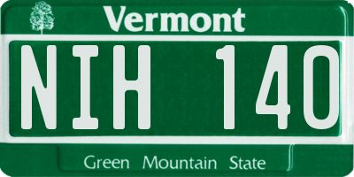 VT license plate NIH140