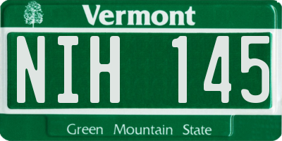 VT license plate NIH145