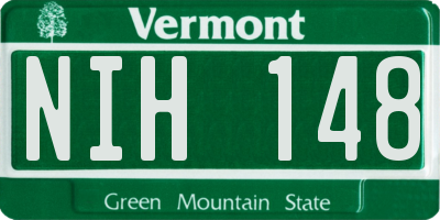 VT license plate NIH148