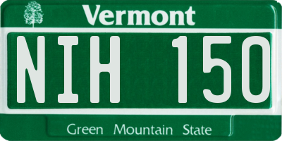 VT license plate NIH150