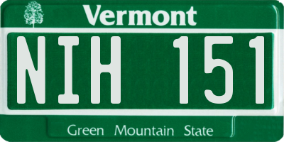 VT license plate NIH151