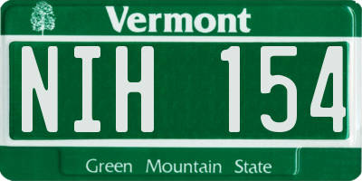 VT license plate NIH154