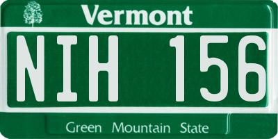 VT license plate NIH156