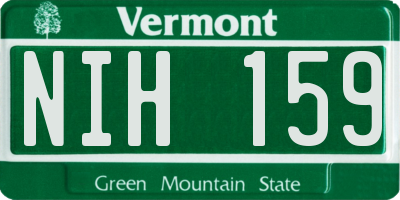 VT license plate NIH159