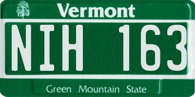 VT license plate NIH163