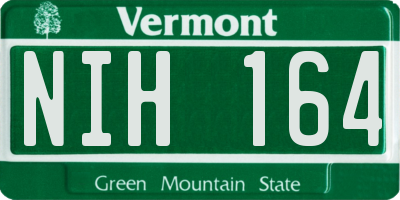 VT license plate NIH164