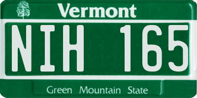 VT license plate NIH165