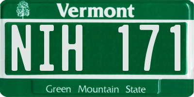VT license plate NIH171