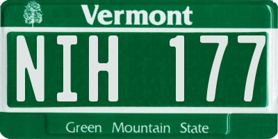 VT license plate NIH177