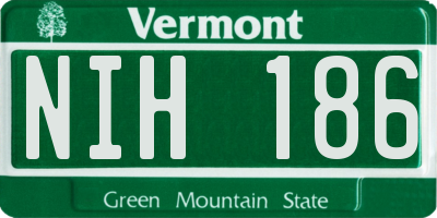VT license plate NIH186